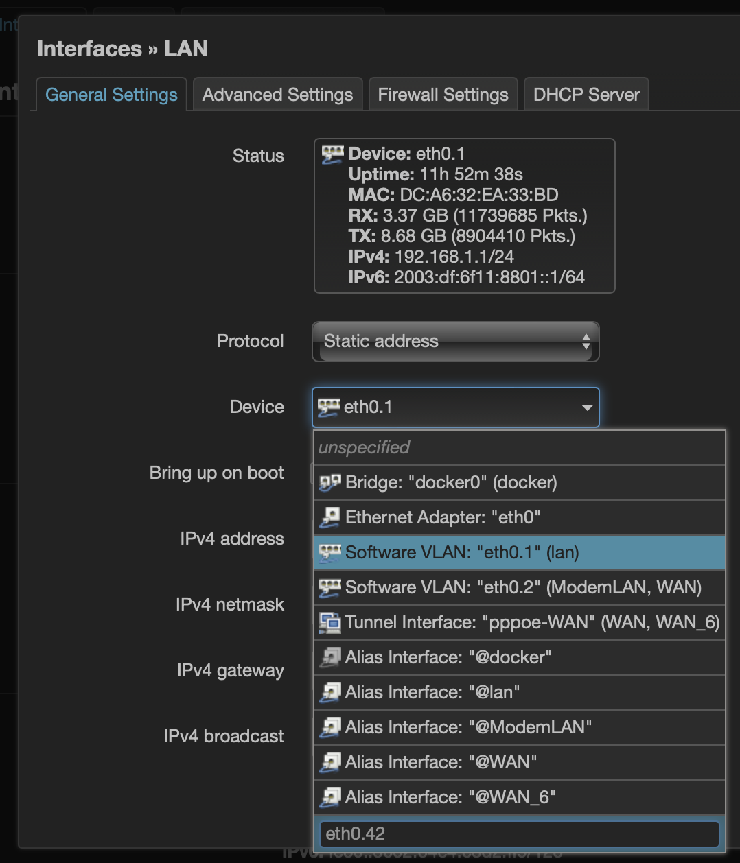 OpenWRT Virtual Network Interface for a specific VLAN